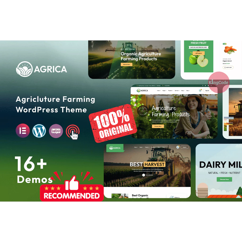Agrica – Tema WordPress Pertanian, Organik, Peternakan & Makanan Sehat | Elementor + WooCommerce