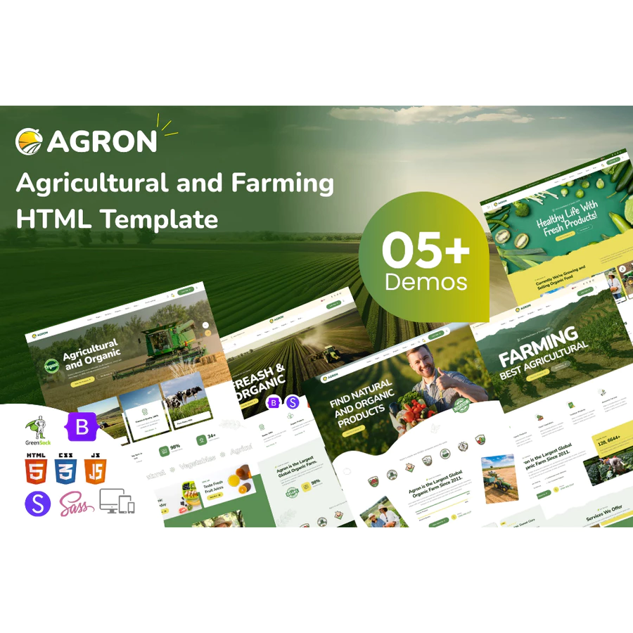 Agron – Template Website Pertanian Agriculture Organik Modern New Update