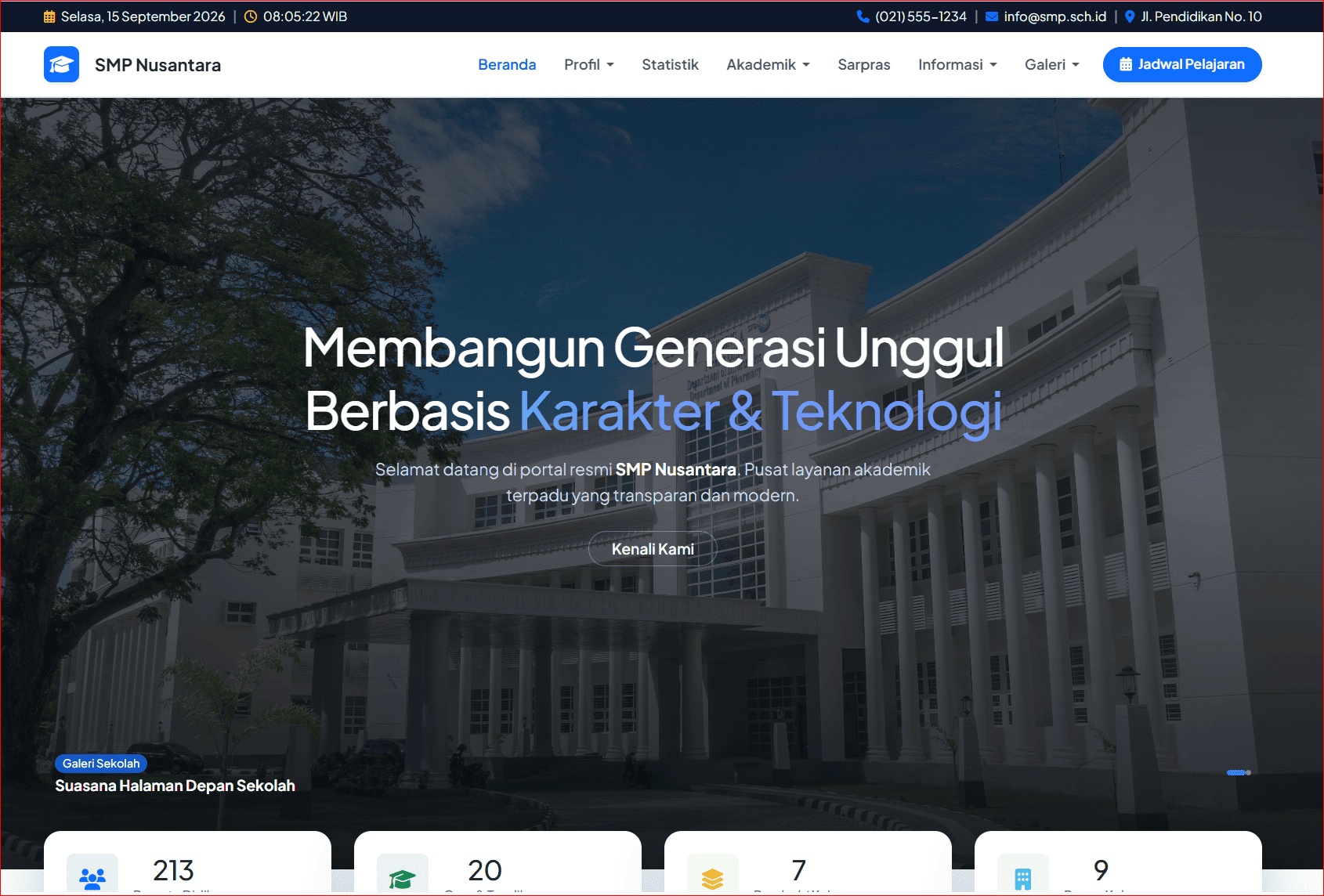 Website Sekolah Modern Berbasis CodeIgniter 3