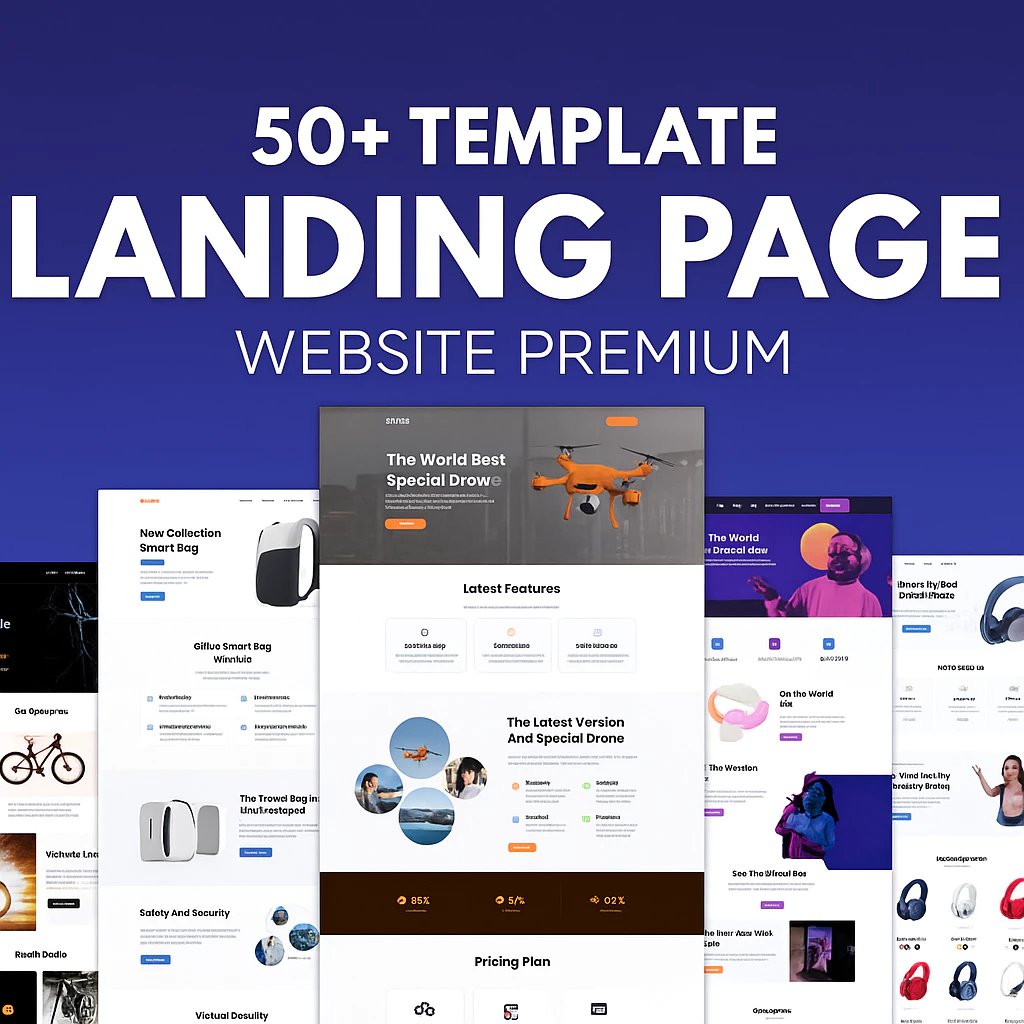 50+ TEMPLATE HTML LANDING PAGE WEBSITE PREMIUM TERBARU