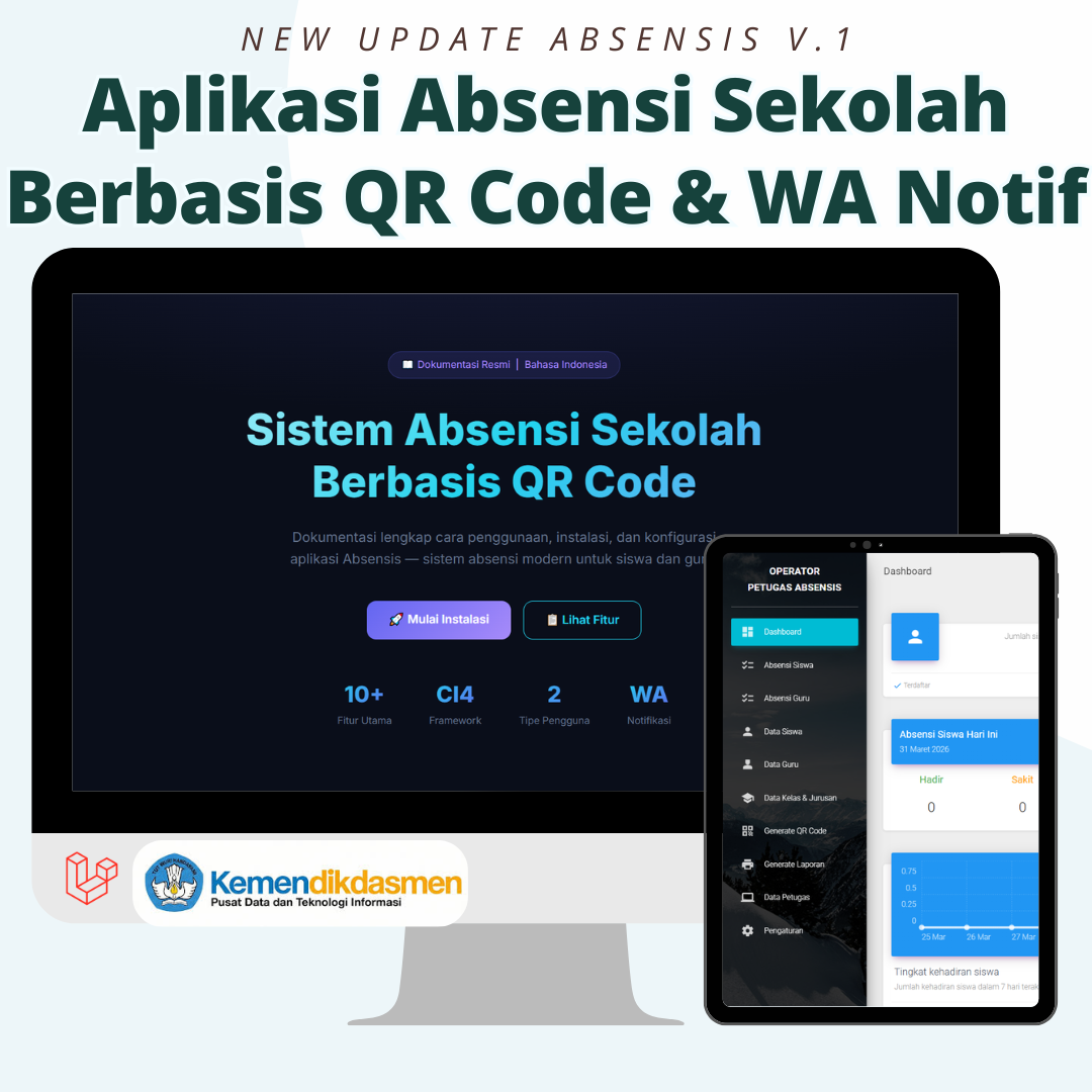 Source Code Aplikasi Absensi Sekolah Berbasis QR Code | Absensis V.1