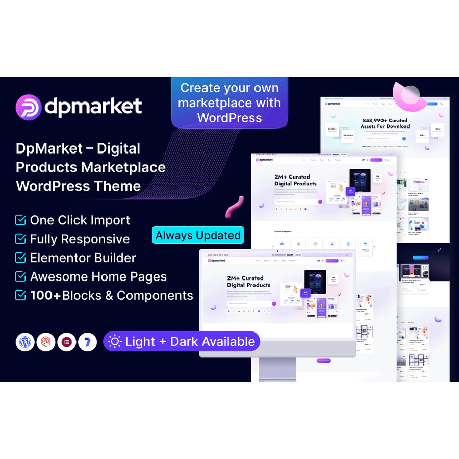 Dpmarket Wordpress Theme | Tema Digital Marketplace Wordpress