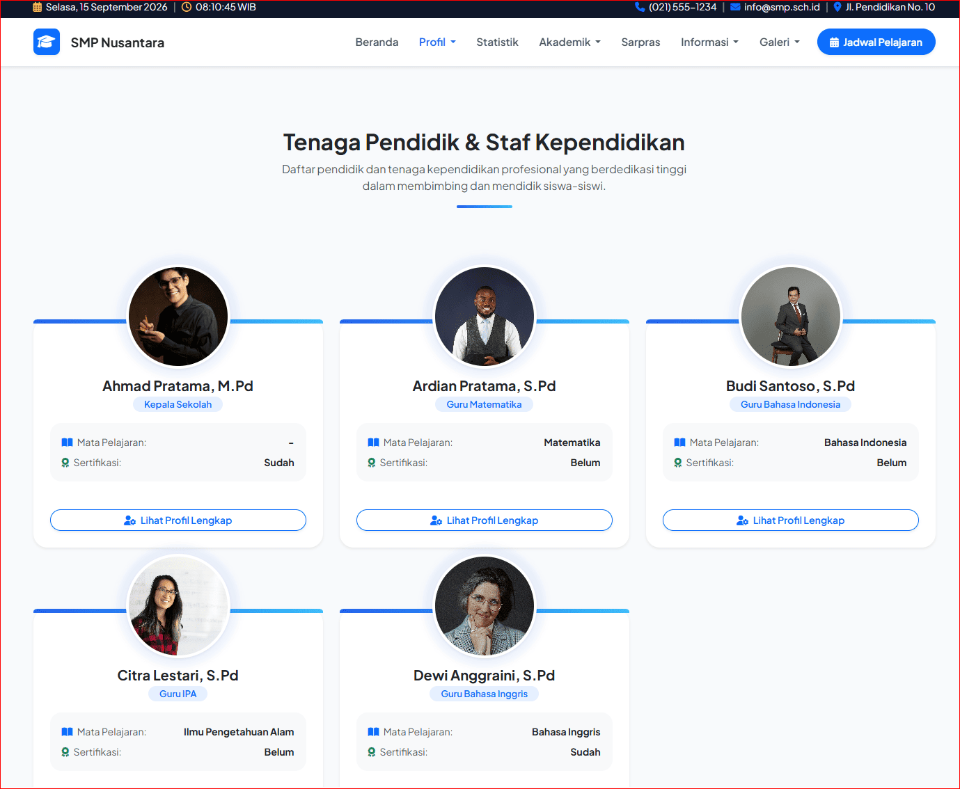 Website Sekolah Modern Berbasis CodeIgniter 3